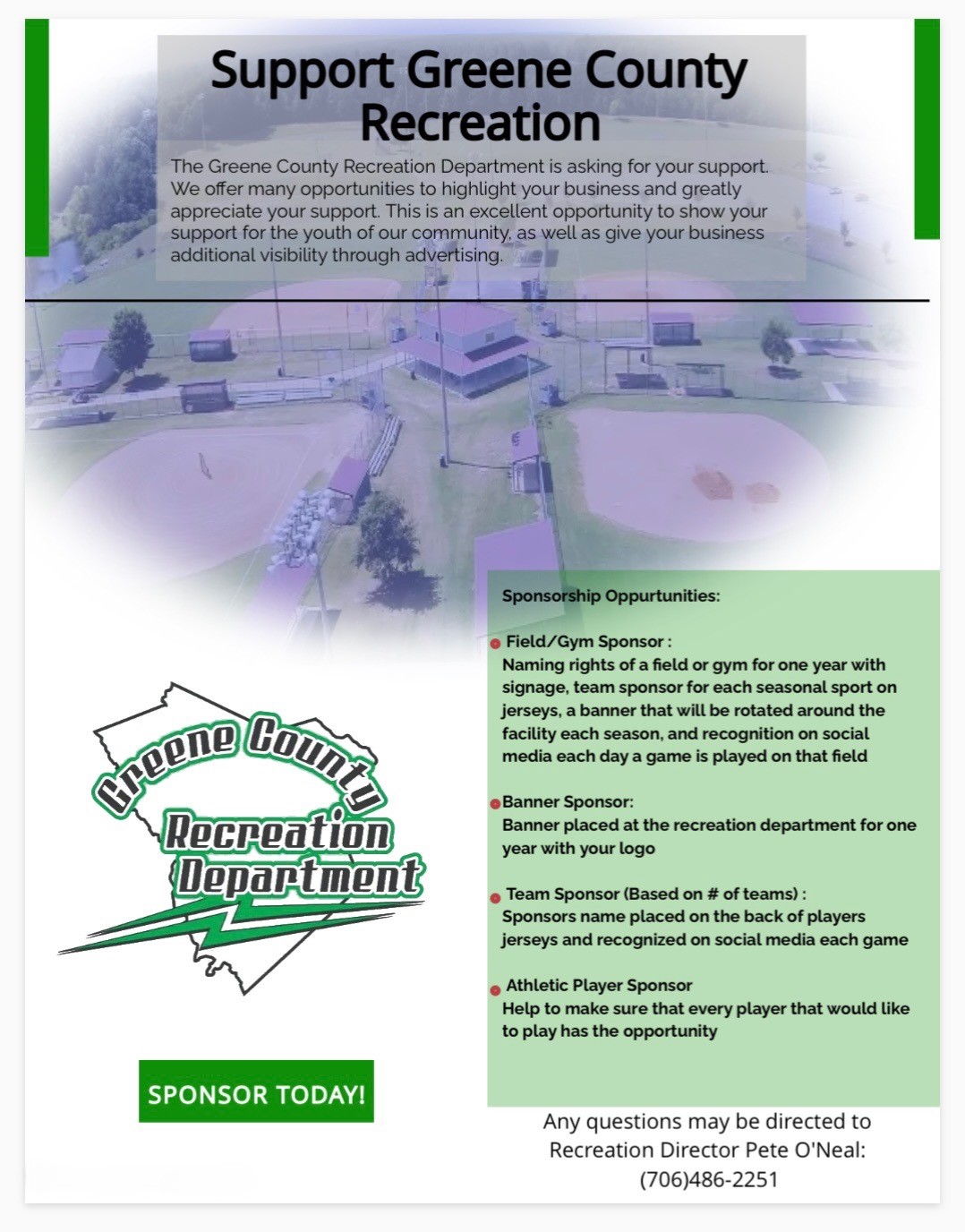 Support Greene County Recreation Department