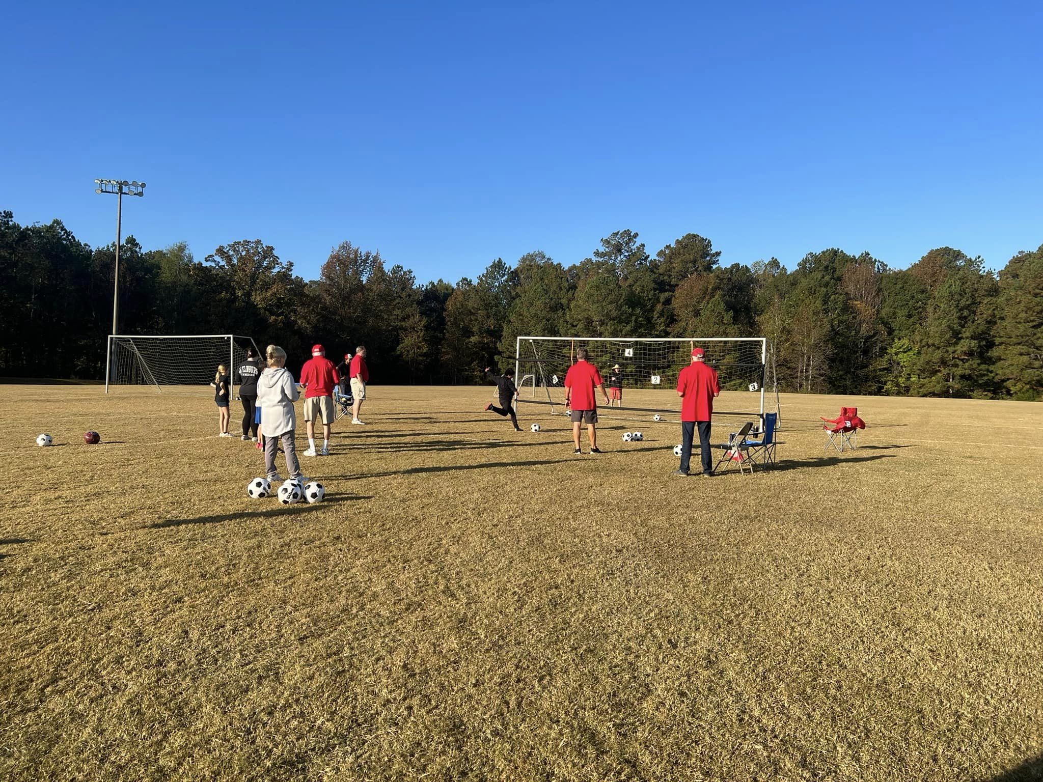 Children playing soccer