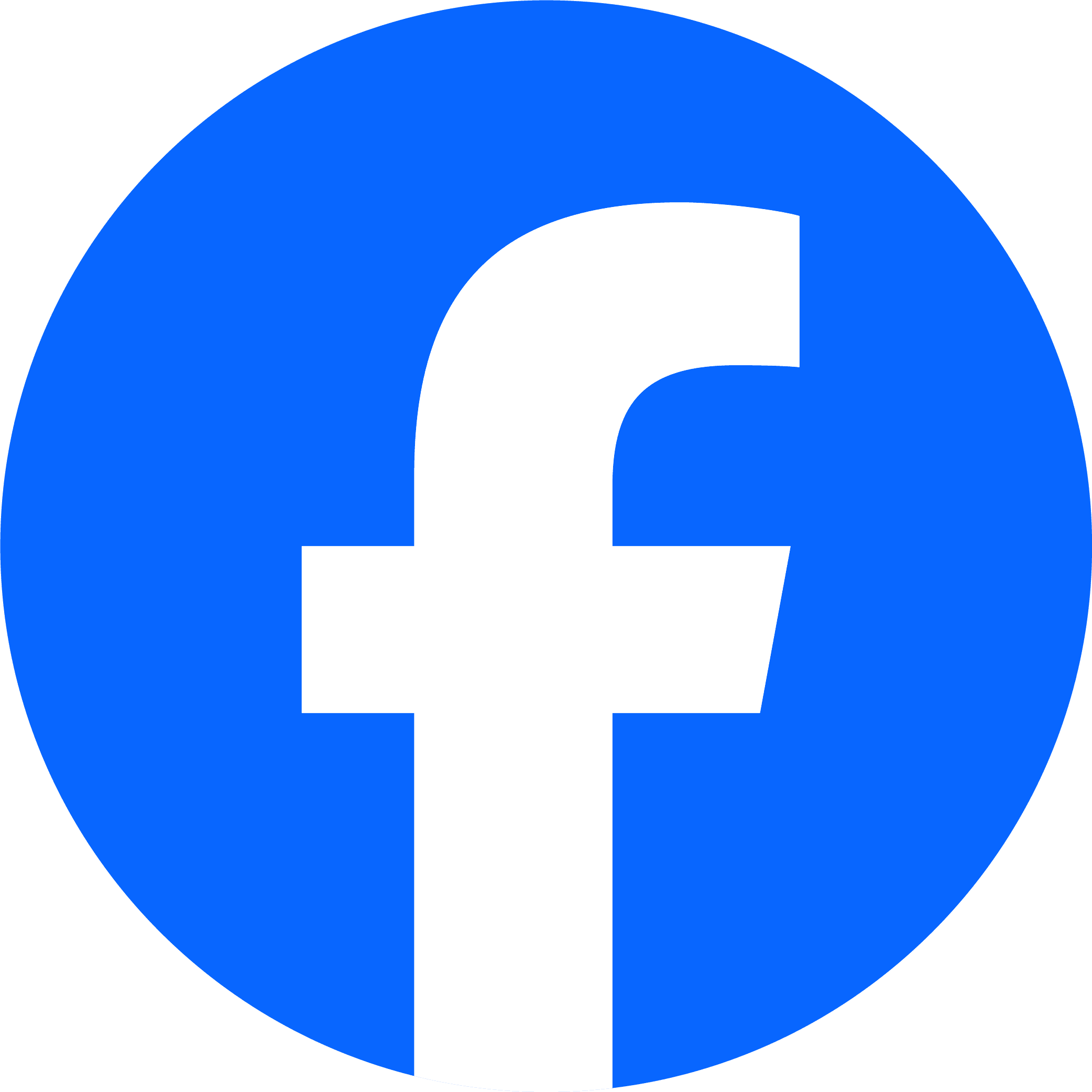 white f on blue background which is the facebook logo